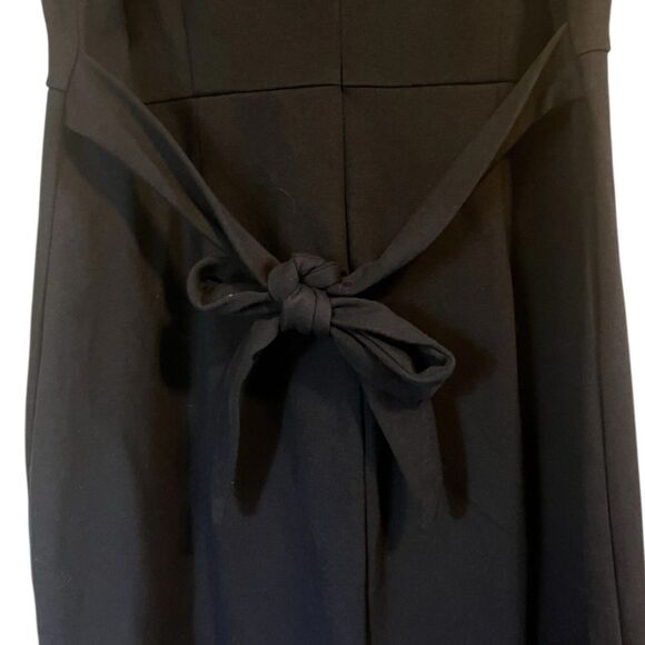 Old Navy Black Sheath Dress L Below Knee Sleeveless Cotton Tie Back NWT - Picture 11 of 14